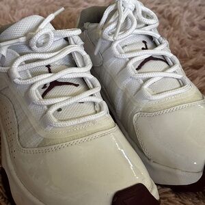 Jordan White Sneakers with Maroon Jumpman